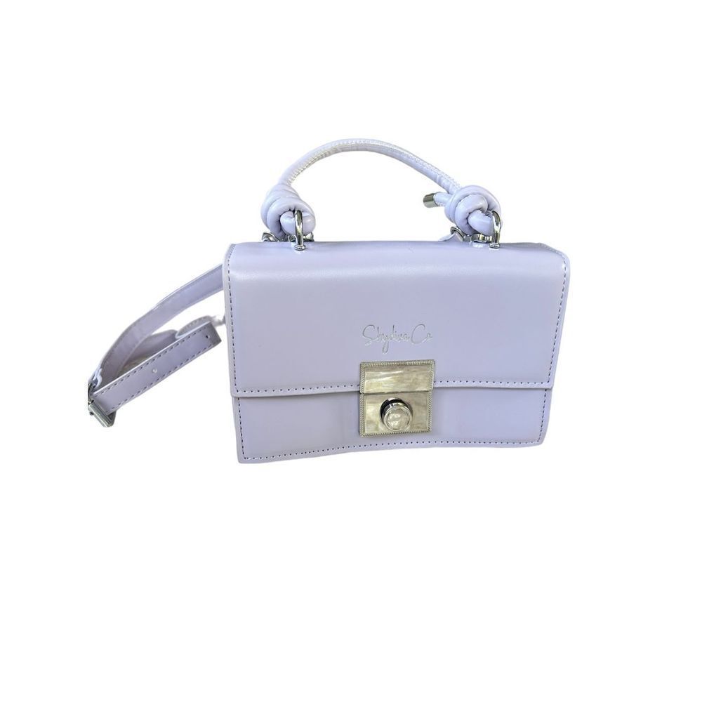 Shydiva purple violet single flap top handle crossbody purse handbag